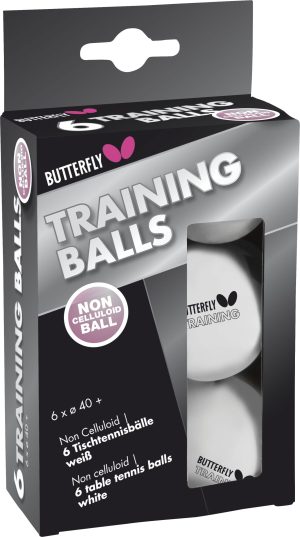 Μπαλάκια Ping Pong Butterfly Training 40+ 6 Τεμάχια Λευκά